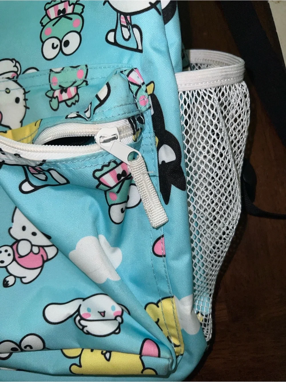 Hello Kitty Light Blue Kids Backpack with Multicolor Characters